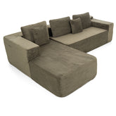 Dimos Corner Giant Lounge Plush Corner Couch 3-Seater Green - WKVZ09