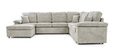 Sectional Sofa Left Chaise W/Storage Gray