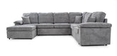 Sectional Sofa Left Chaise W/Manual Gray