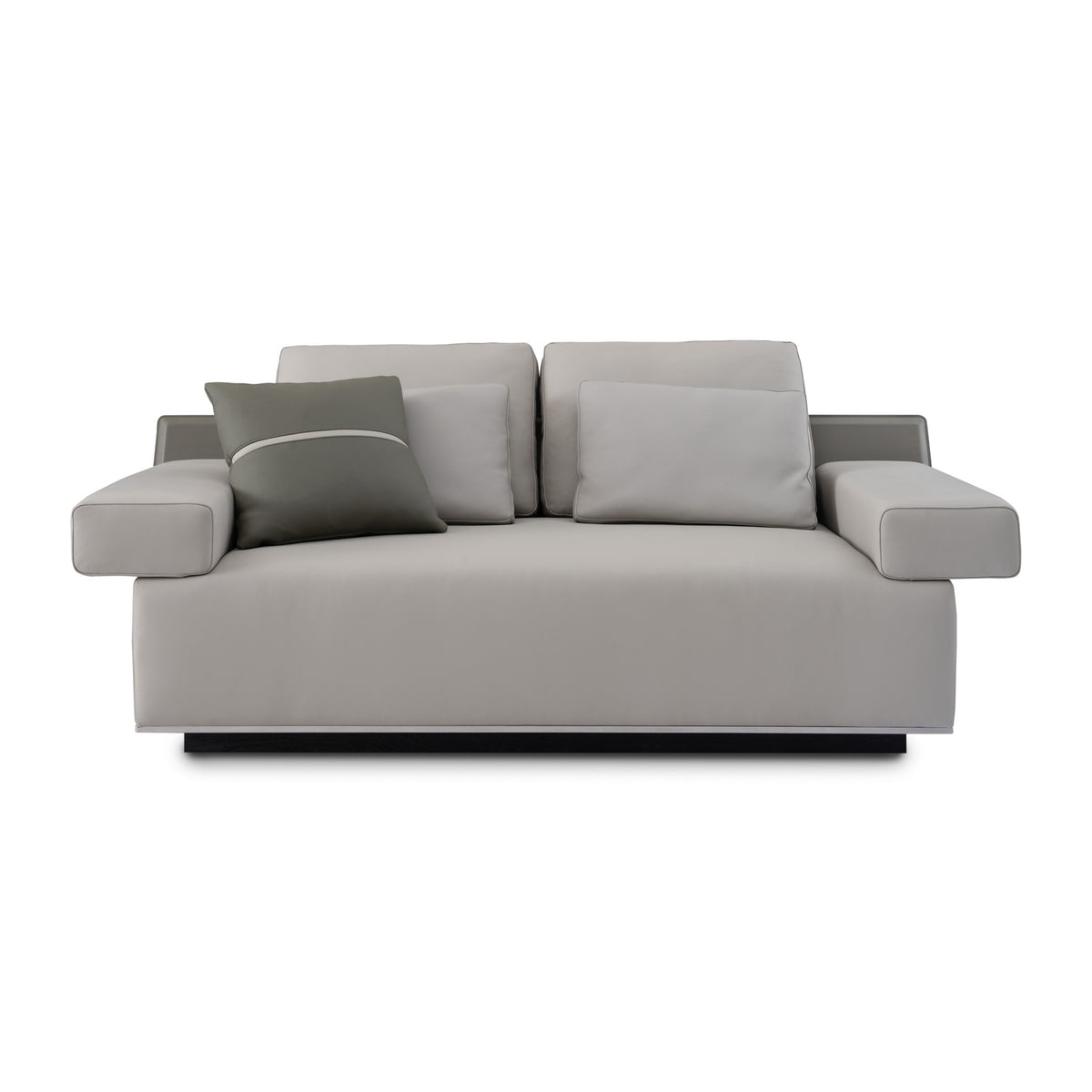 Leather Two-Seater Sofa with Wide Armrest