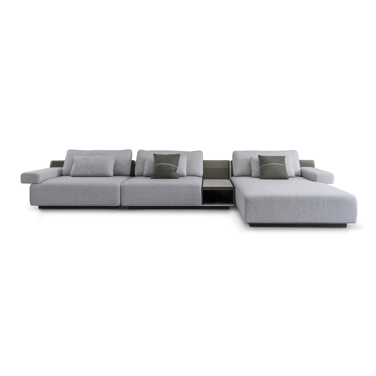 Luxe L-Shaped Corner Sofa with Gadolia Marble Table