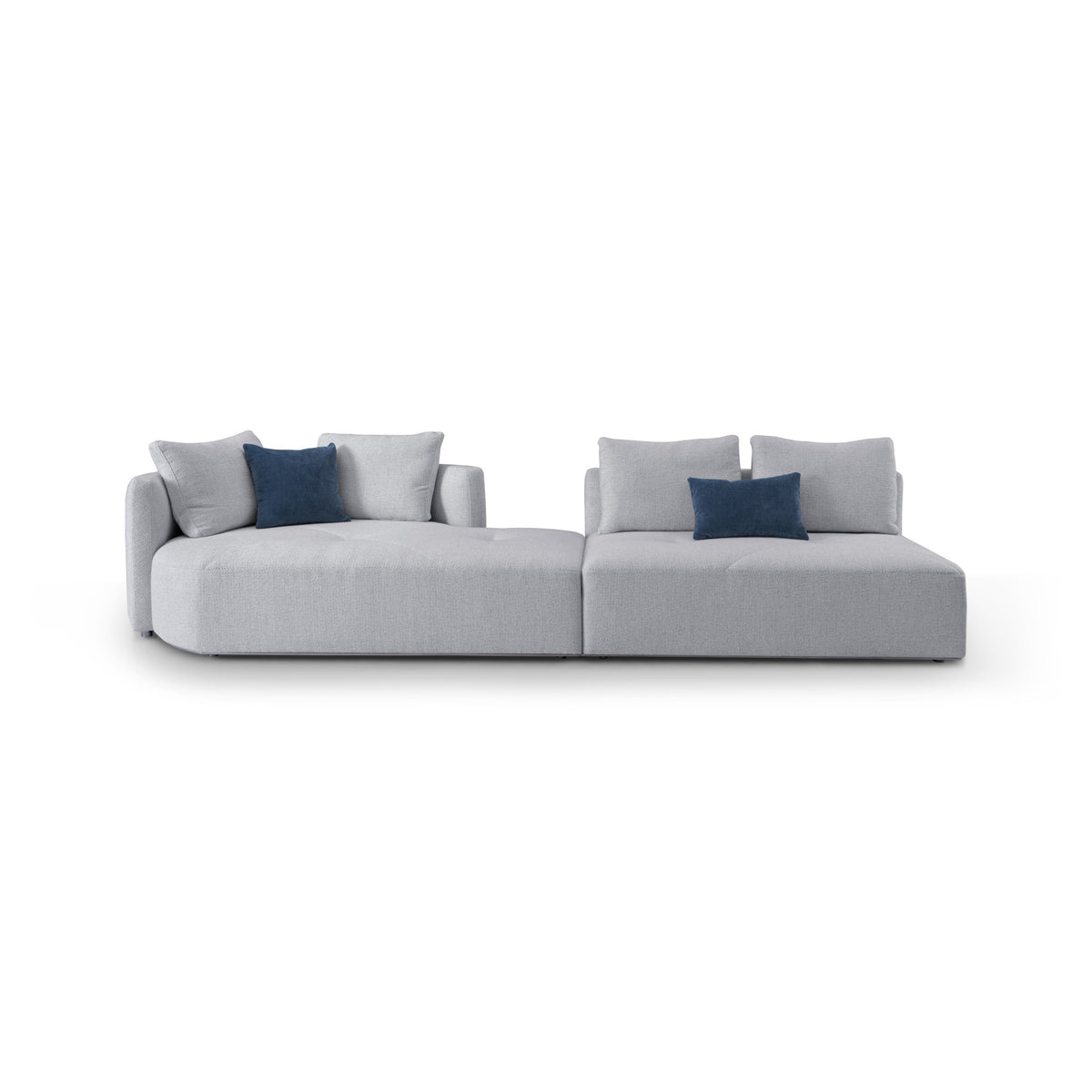 Modern Luxury Corner Sofa with Titanium Steel Legs – Grey