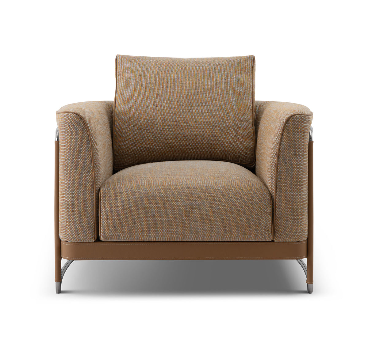 Luxury Leisure Chair with Titanium Finish & Plush Upholstery