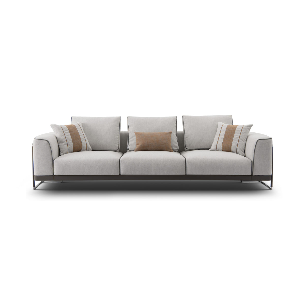 Luxury 4-Seater Sofa with Black Titanium & Microfiber Finish