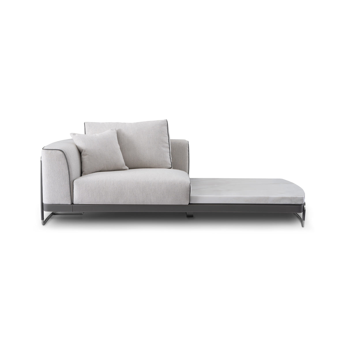 Modern Lounge with Picasso Marble Tray & Titanium Finish