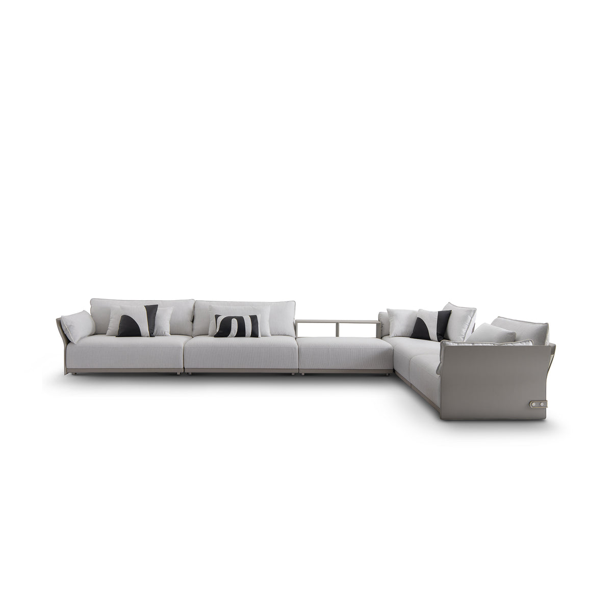 Luxe Modular Sectional Sofa with Black Rose Marble