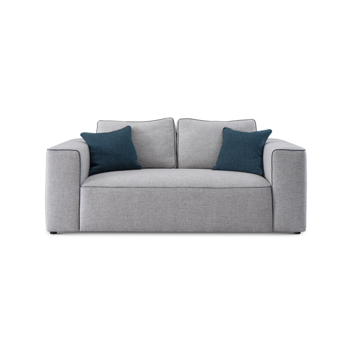 Chic Two-Seater Sofa with Grey Microfiber & Arms