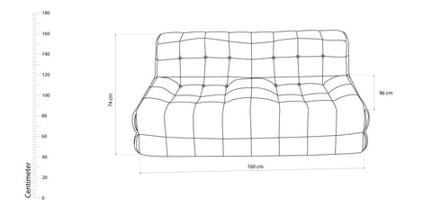 Dimos Couch Compressed Two Seater Turquoise  - WKVZ20