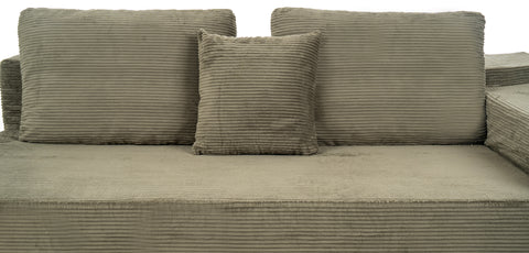 Dimos Corner Giant Lounge Plush Corner Couch 3-Seater Green - WKVZ09