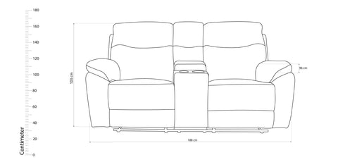 Dimos Sofa Two Seater Manual Recliner Blue - D2290