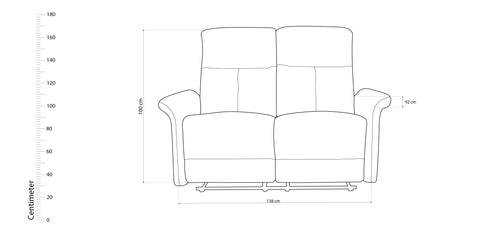 Dimos Sofa Two Seater Manual Recliner Green - D2290
