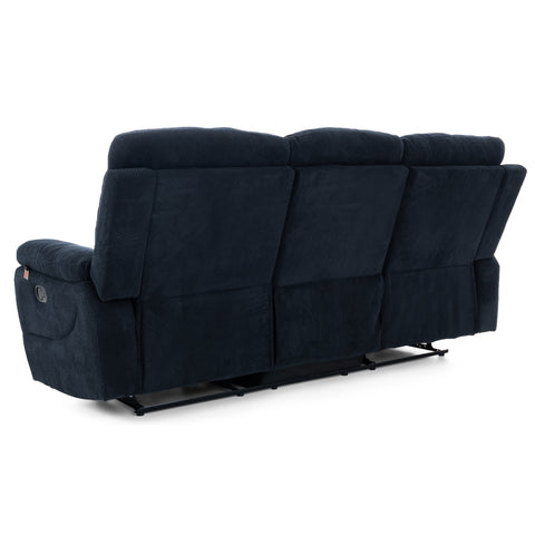 Dimos Sofa Three Seater Manual Recliner Blue - D2290