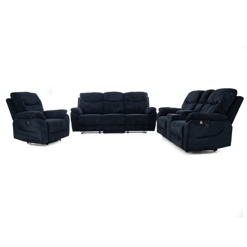 Dimos Sofa Two Seater Manual Recliner Blue - D2290