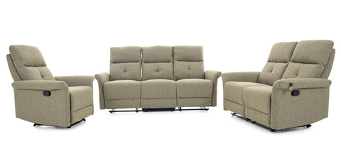 Dimos Sofa Two Seater Manual Recliner Green - D2290