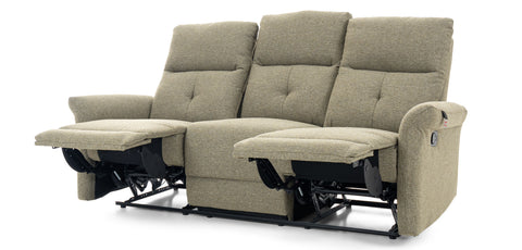 Dimos Sofa Three Seater Manual Recliner Green - D2290