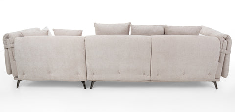 كنب زاوية مع كرسي استرخاء جانبي لون بيج - 2316