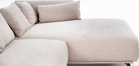 كنب زاوية مع كرسي استرخاء جانبي لون بيج - 2316