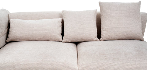 كنب زاوية مع كرسي استرخاء جانبي لون بيج - 2316