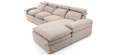 كنب زاوية مع كرسي استرخاء جانبي لون بيج - 2221