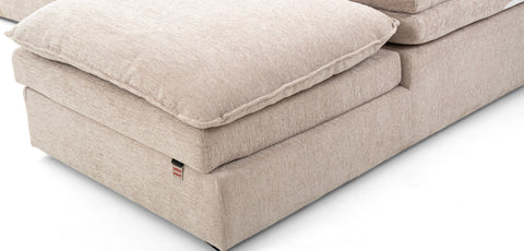 كنب زاوية مع كرسي استرخاء جانبي لون بيج - 2221