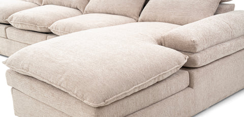 كنب زاوية مع كرسي استرخاء جانبي لون بيج - 2221