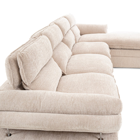 Dimos Sectional R-Chaise Set Couch Beige - 2221