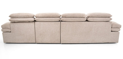 كنب زاوية مع كرسي استرخاء جانبي لون بيج - 2221