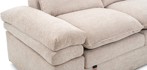 كنب زاوية مع كرسي استرخاء جانبي لون بيج - 2221