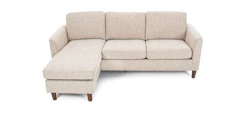 كنب زاوية مع كرسي استرخاء على شكل حرف L، لون بيج - S7127A63