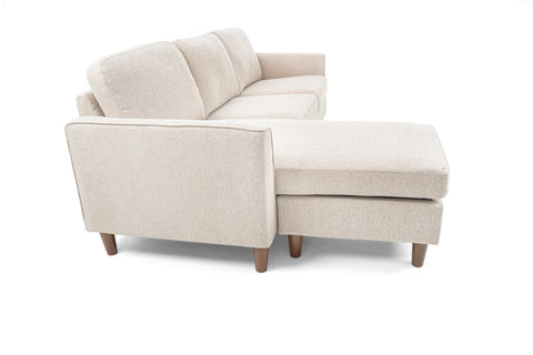 كنب زاوية مع كرسي استرخاء على شكل حرف L، لون بيج - S7127A63