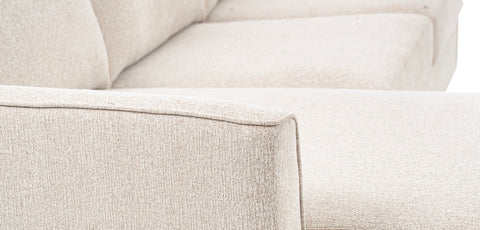 كنب زاوية مع كرسي استرخاء على شكل حرف L، لون بيج - S7127A63