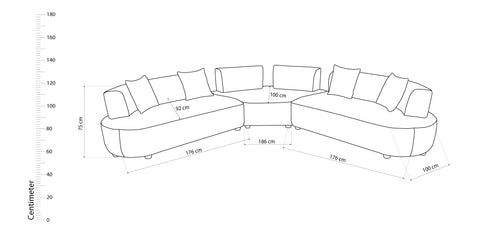 Dimos Sectional 5-Seater Sofa Set Beige - MF-2502