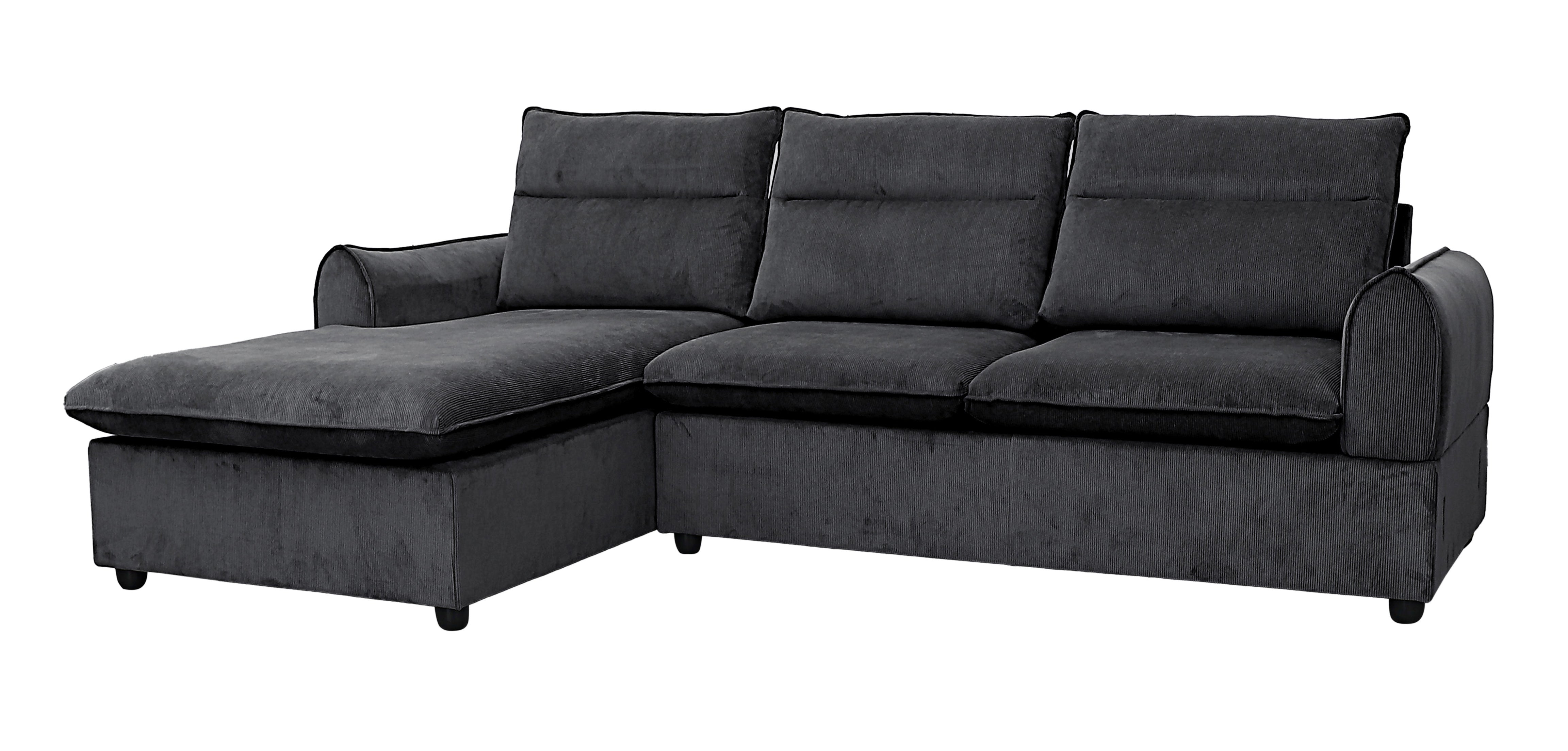 Sectional Sofa Set Left Arm Black