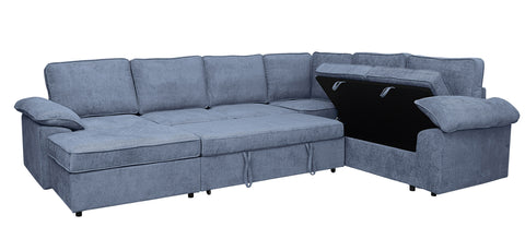 Dimos Sectional Sofa Set W/Manual Bed Blue - SF2572