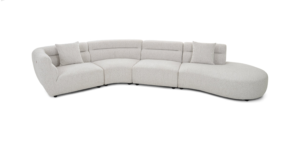 Dimos Sectional Sofa Set L-Chaise Couch Cream - 2546