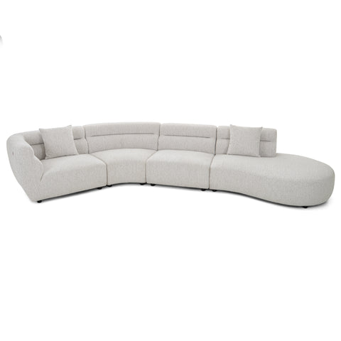 Dimos Sectional Sofa Set L-Chaise Couch Cream - 2546