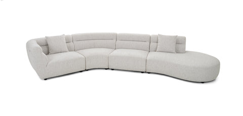 Dimos Sectional Sofa Set L-Chaise Couch Cream - 2546