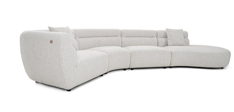 Dimos Sectional Sofa Set L-Chaise Couch Cream - 2546