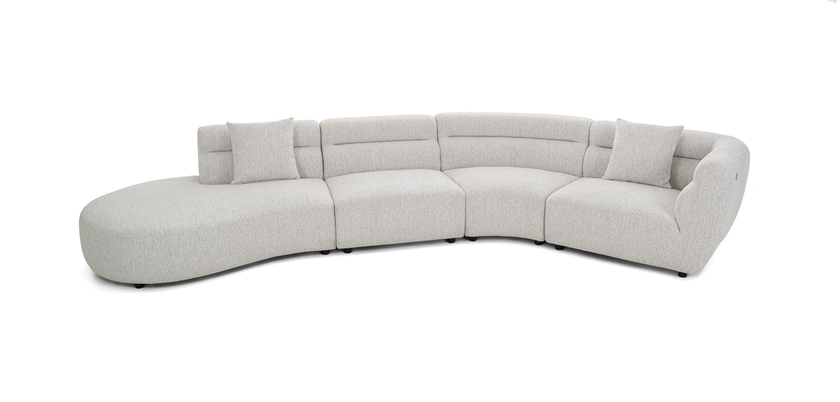 Dimos Sectional Sofa Set L-Chaise Couch Cream - 2546