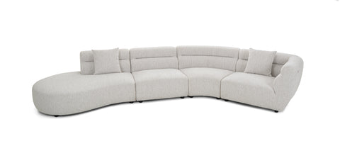 Dimos Sectional Sofa Set L-Chaise Couch Cream - 2546