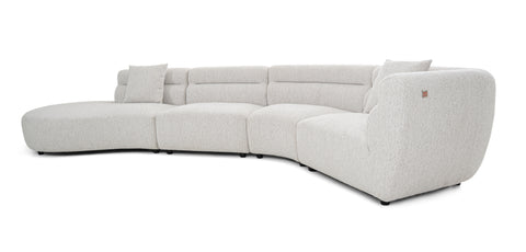Dimos Sectional Sofa Set L-Chaise Couch Cream - 2546