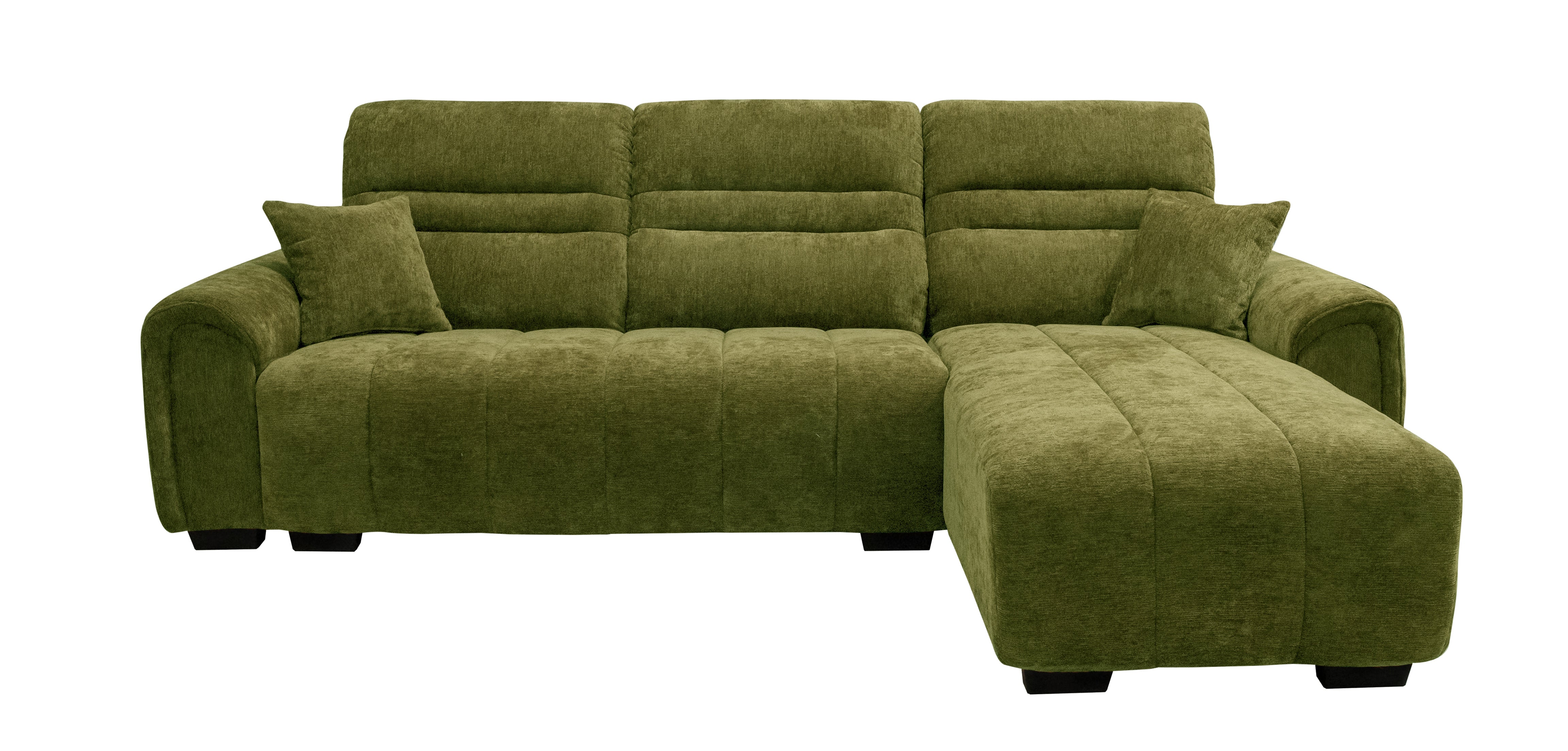 Sectional Sofa Set Right Arm Green with Cushion