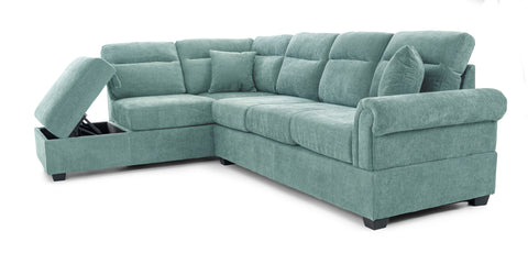 Dimos Sectional Sofa Set Left Arm W/Storage Box Green - SF2545