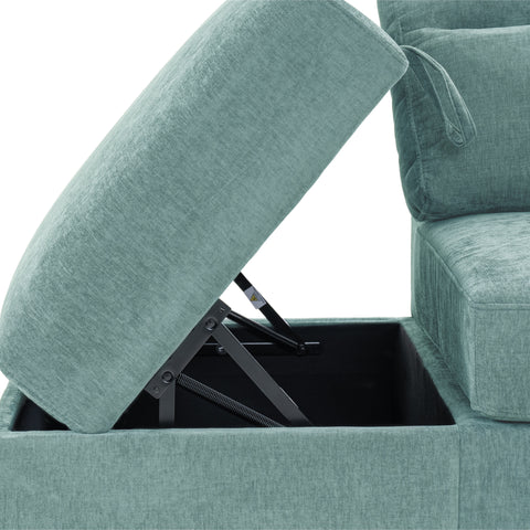 Dimos Sectional Sofa Set Left Arm W/Storage Box Green - SF2545