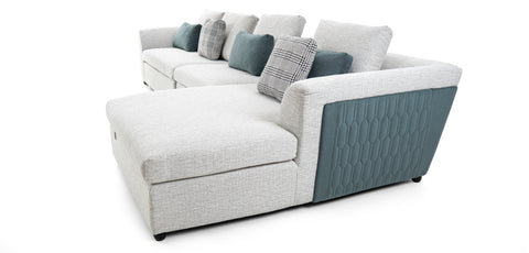 كنب زاوية مع كرسي استرخاء على شكل حرف L، لون بيج - C82