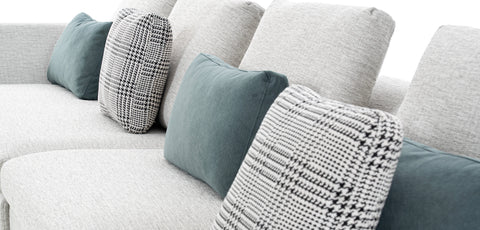 كنب زاوية مع كرسي استرخاء على شكل حرف L، لون بيج - C82