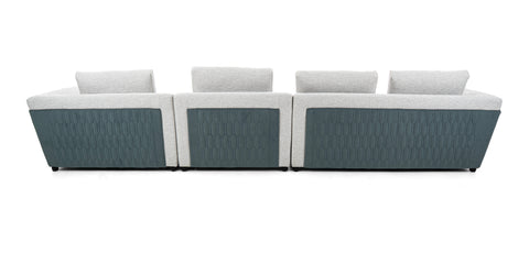 كنب زاوية مع كرسي استرخاء على شكل حرف L، لون بيج - C82