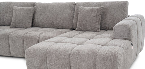 طقم كنب زاوية مع كرسي استرخاء على شكل حرف L، رمادي - MK-9083C