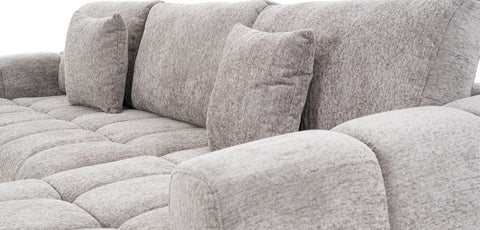 طقم كنب زاوية مع كرسي استرخاء على شكل حرف L، رمادي - MK-9083C