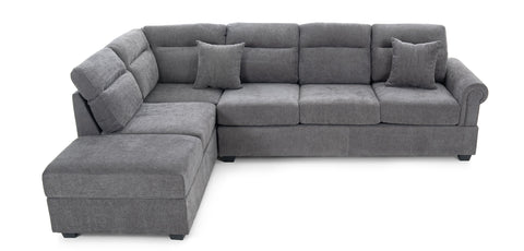 Dimos Sectional Sofa Set Left Arm W/Storage Box Gray - SF2545
